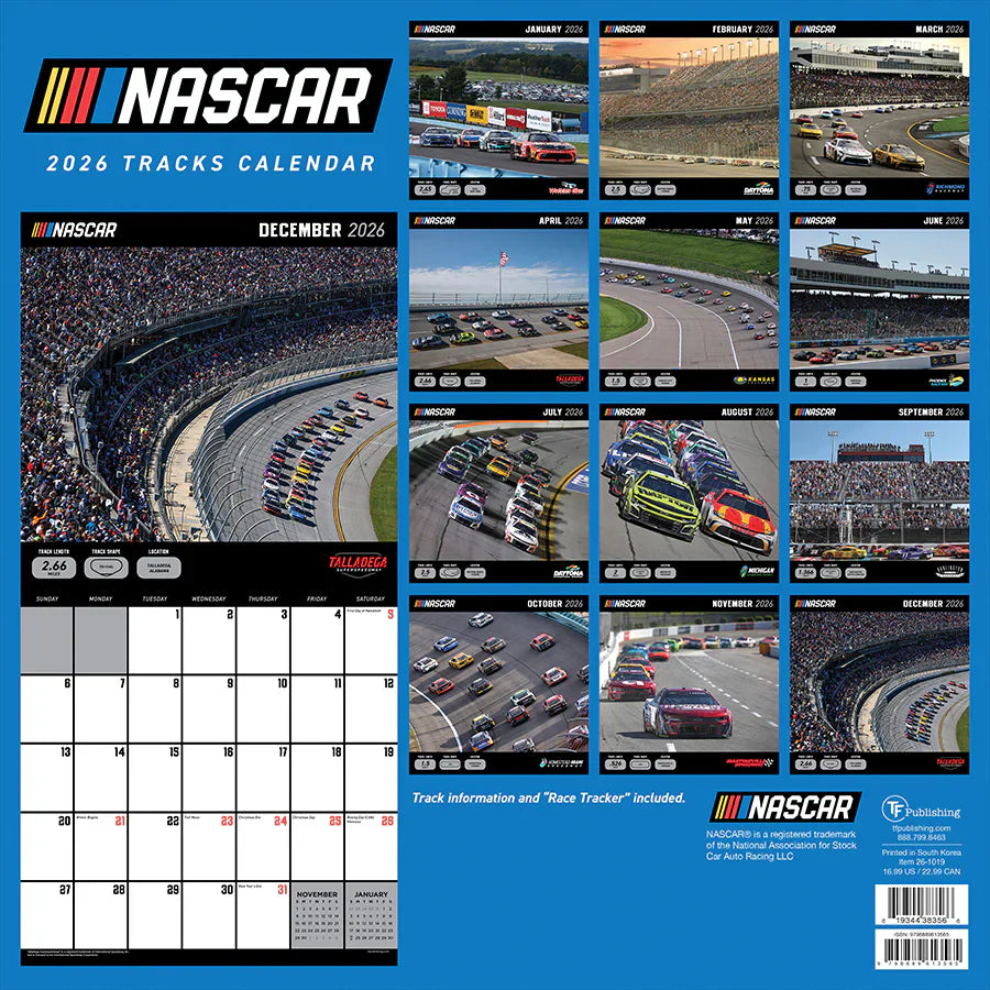 2026 Nascar Tracks - Square Wall Calendar