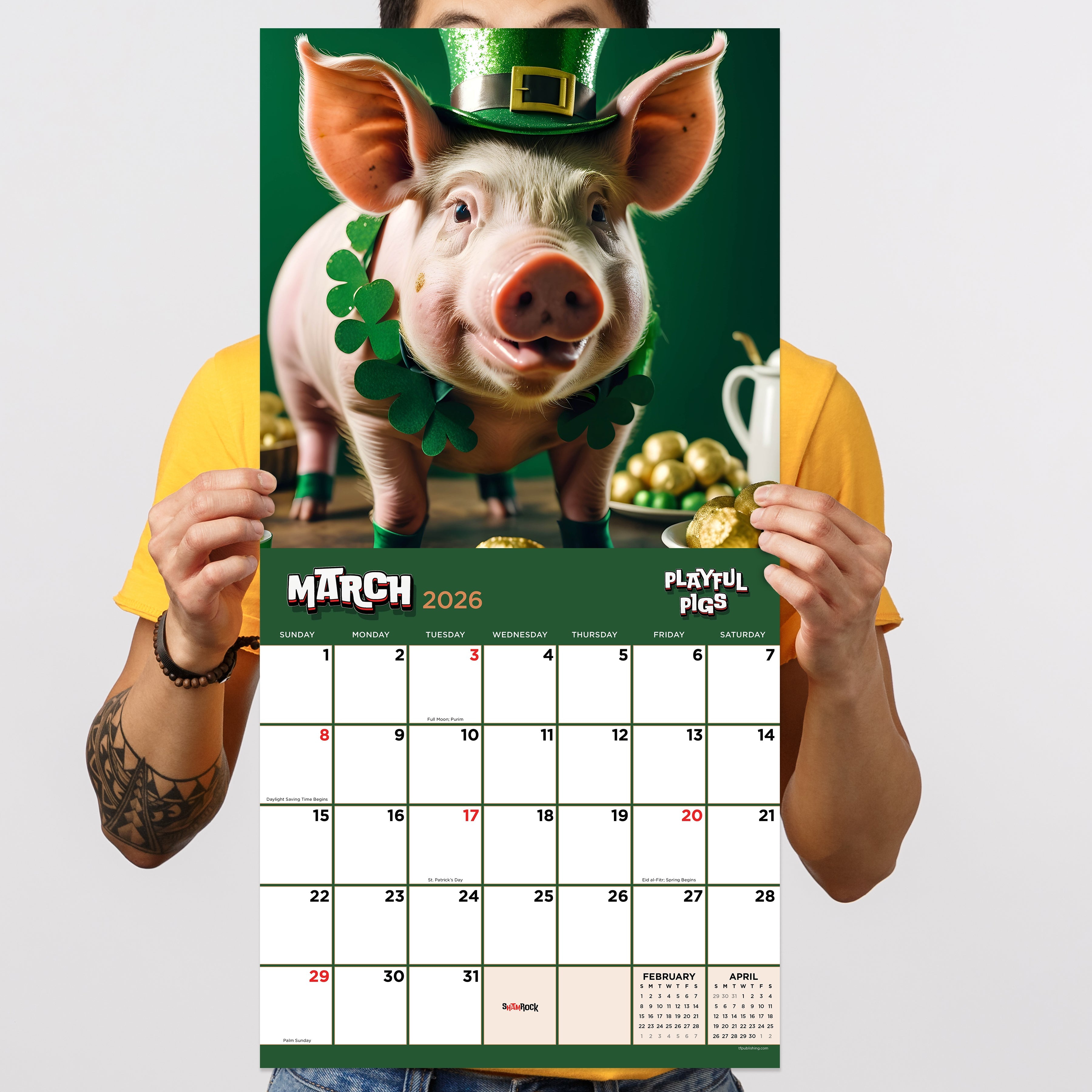 2026 Playful Pigs - Square Wall Calendar