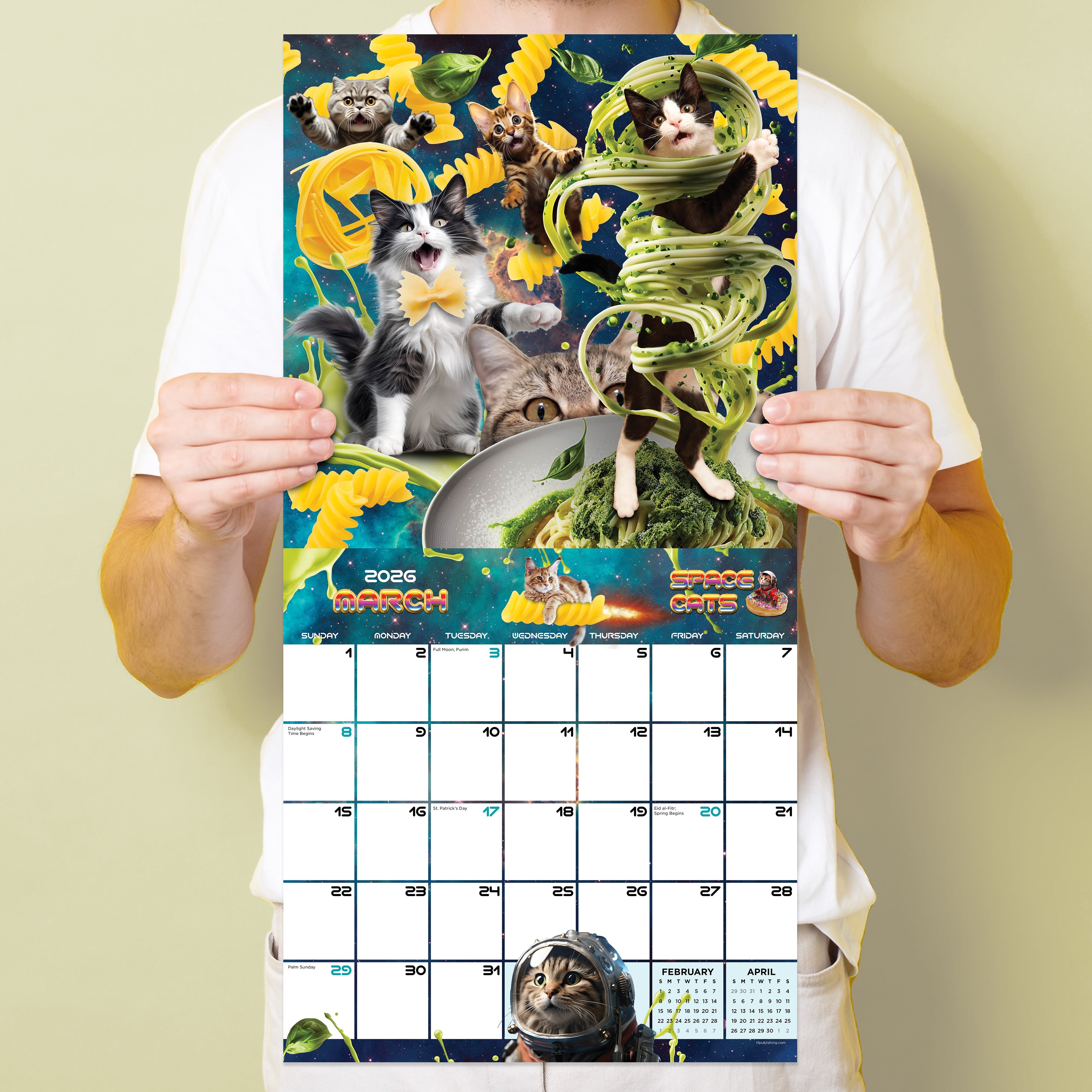 2026 Space Cats - Square Wall Calendar