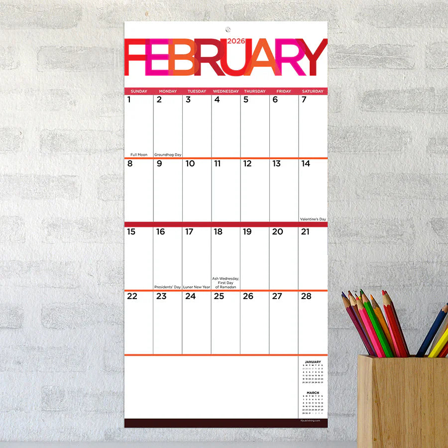 2026 Big Print - Mini Wall Calendar