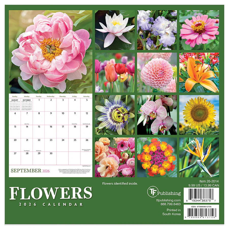 2026 Flowers - Mini Wall Calendar