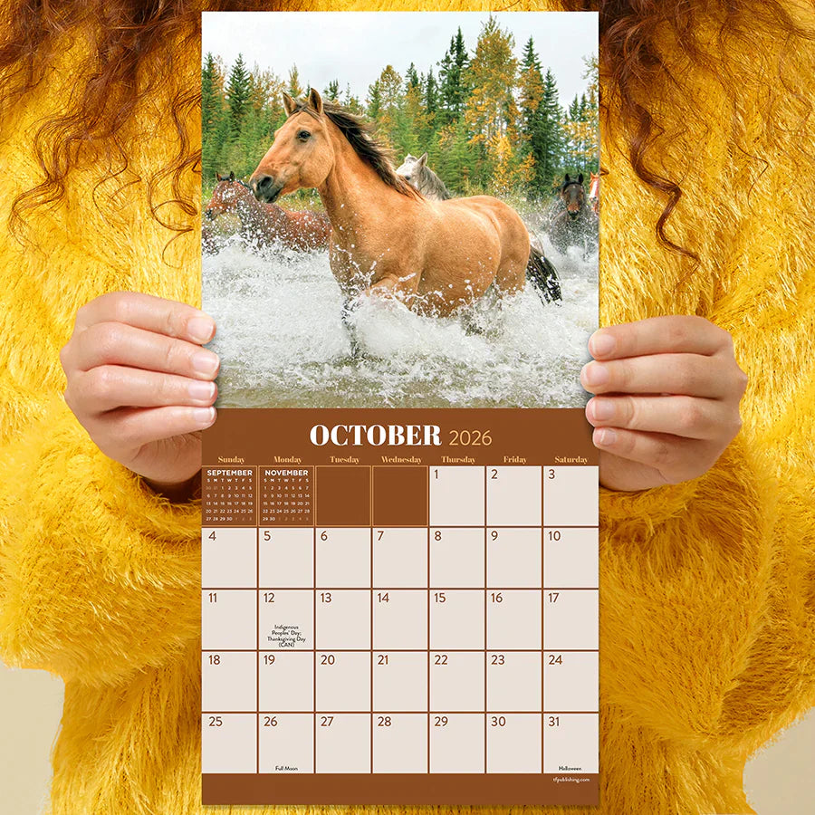 2026 Horses - Mini Wall Calendar