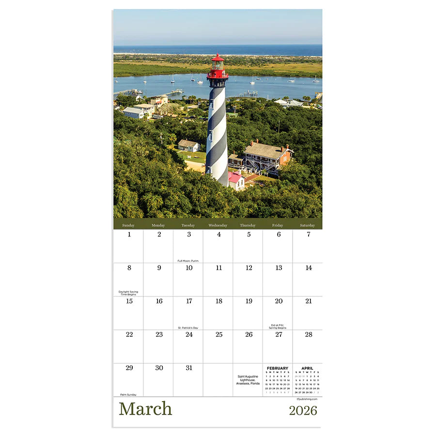 2026 Lighthouses - Mini Wall Calendar