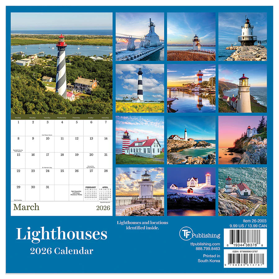 2026 Lighthouses - Mini Wall Calendar