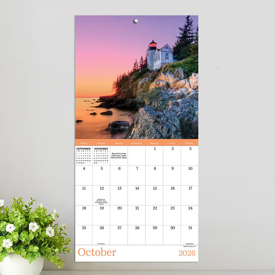 2026 Lighthouses - Mini Wall Calendar