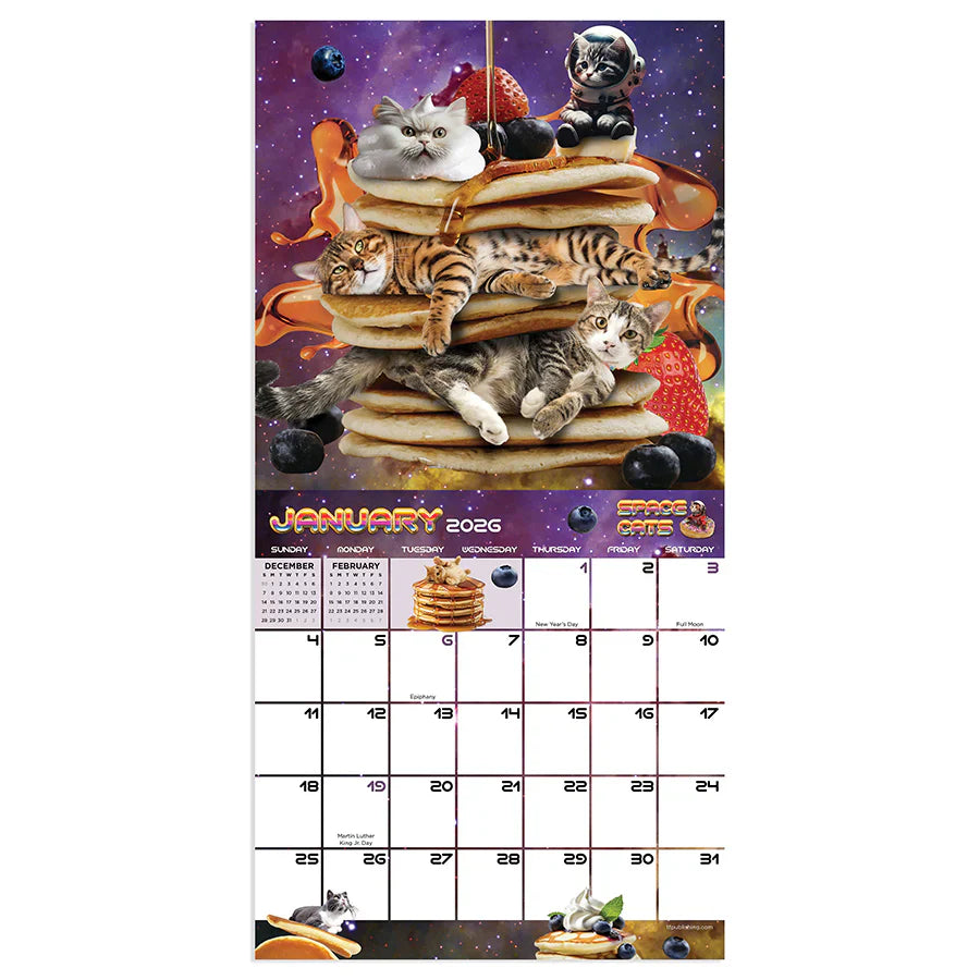 2026 Space Cats - Mini Wall Calendar