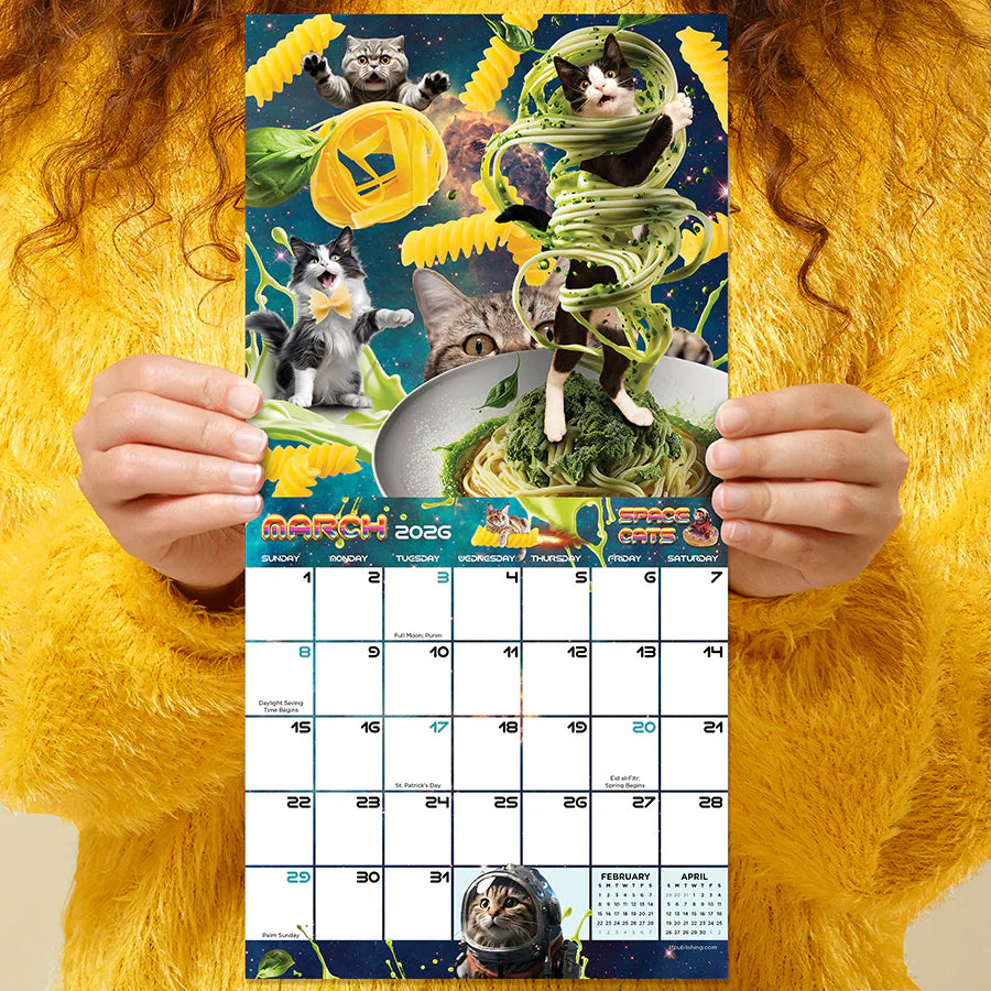 2026 Space Cats - Mini Wall Calendar