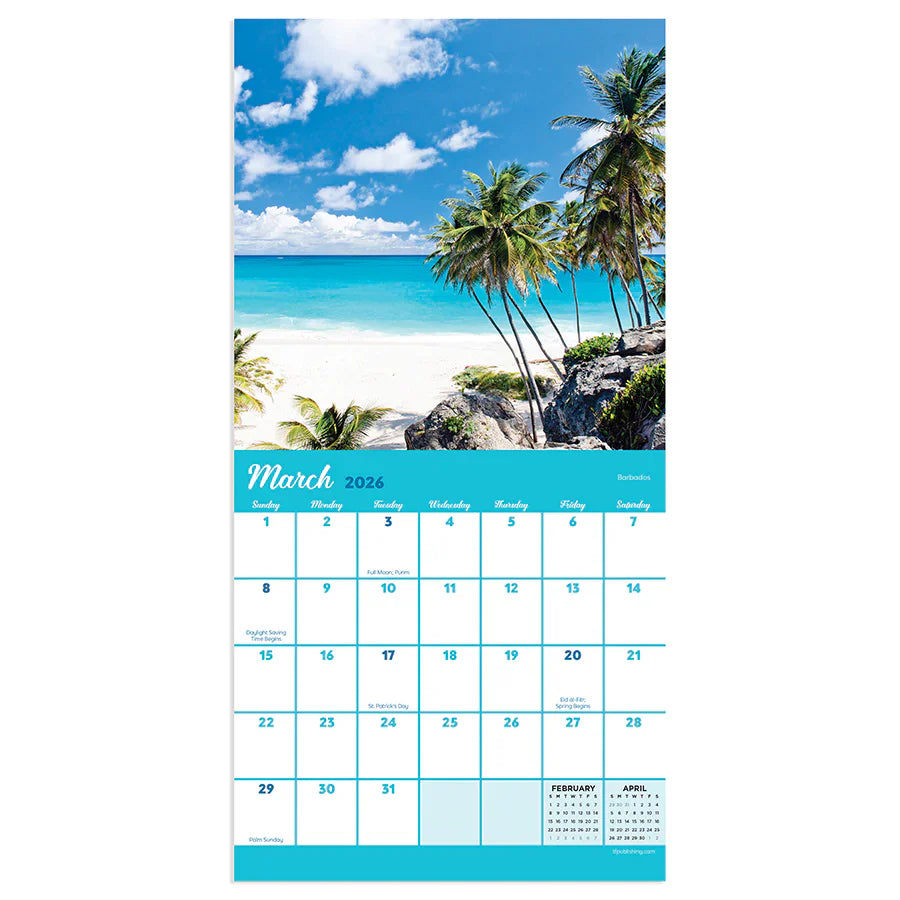2026 Tropical Beaches - Mini Wall Calendar