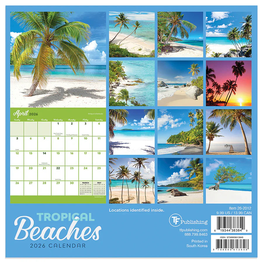 2026 Tropical Beaches - Mini Wall Calendar