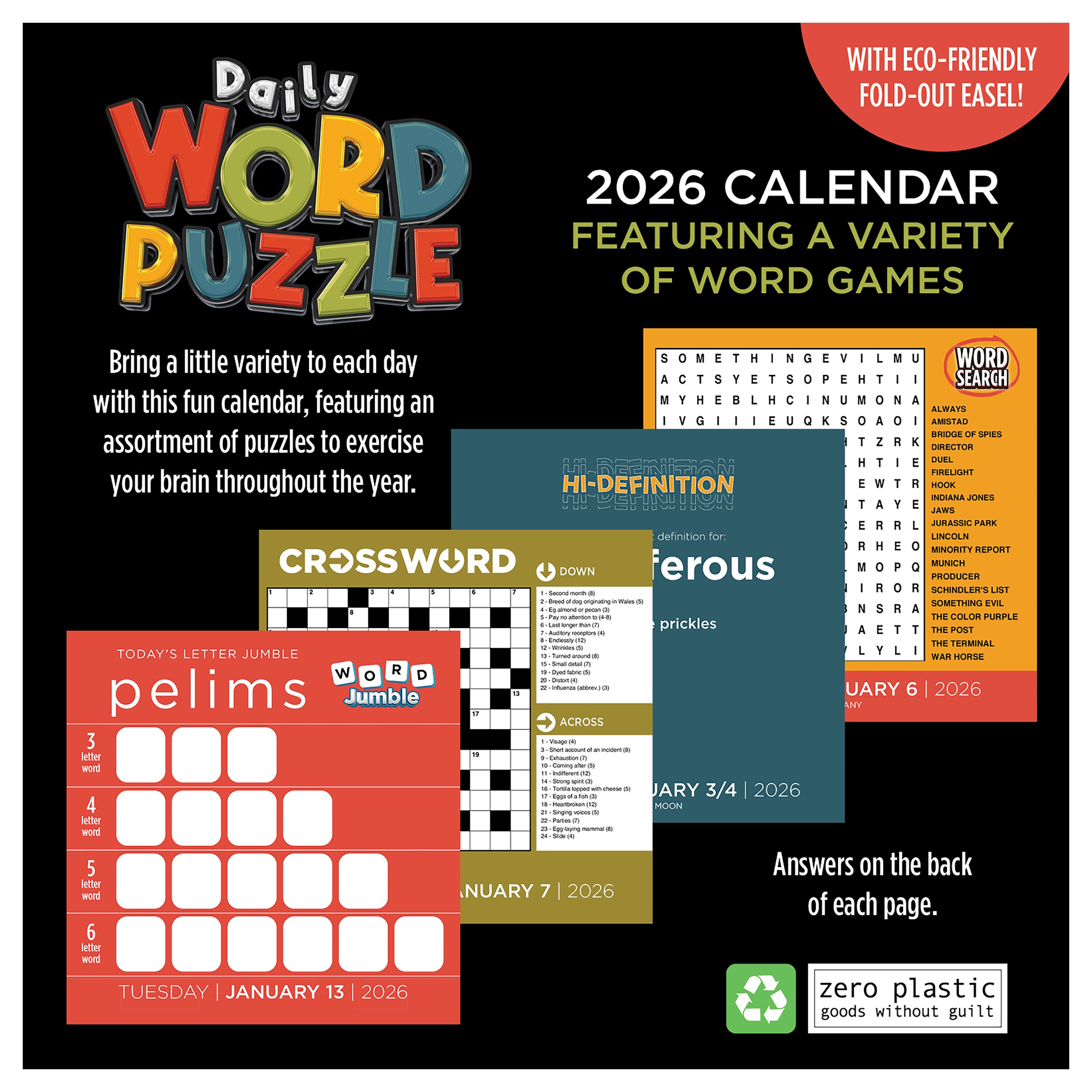 2026 Daily Word Puzzle - Daily Boxed Page-A-Day Calendar