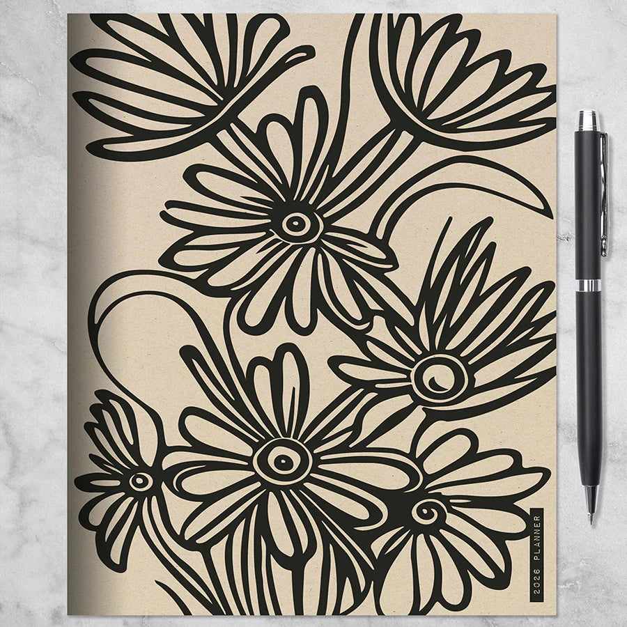 2026 Drawn Daisies - Medium Monthly Diary/Planner