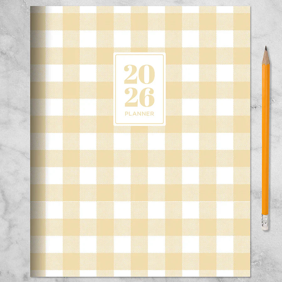 2026 Gingham Wheat - Medium Monthly Diary/Planner