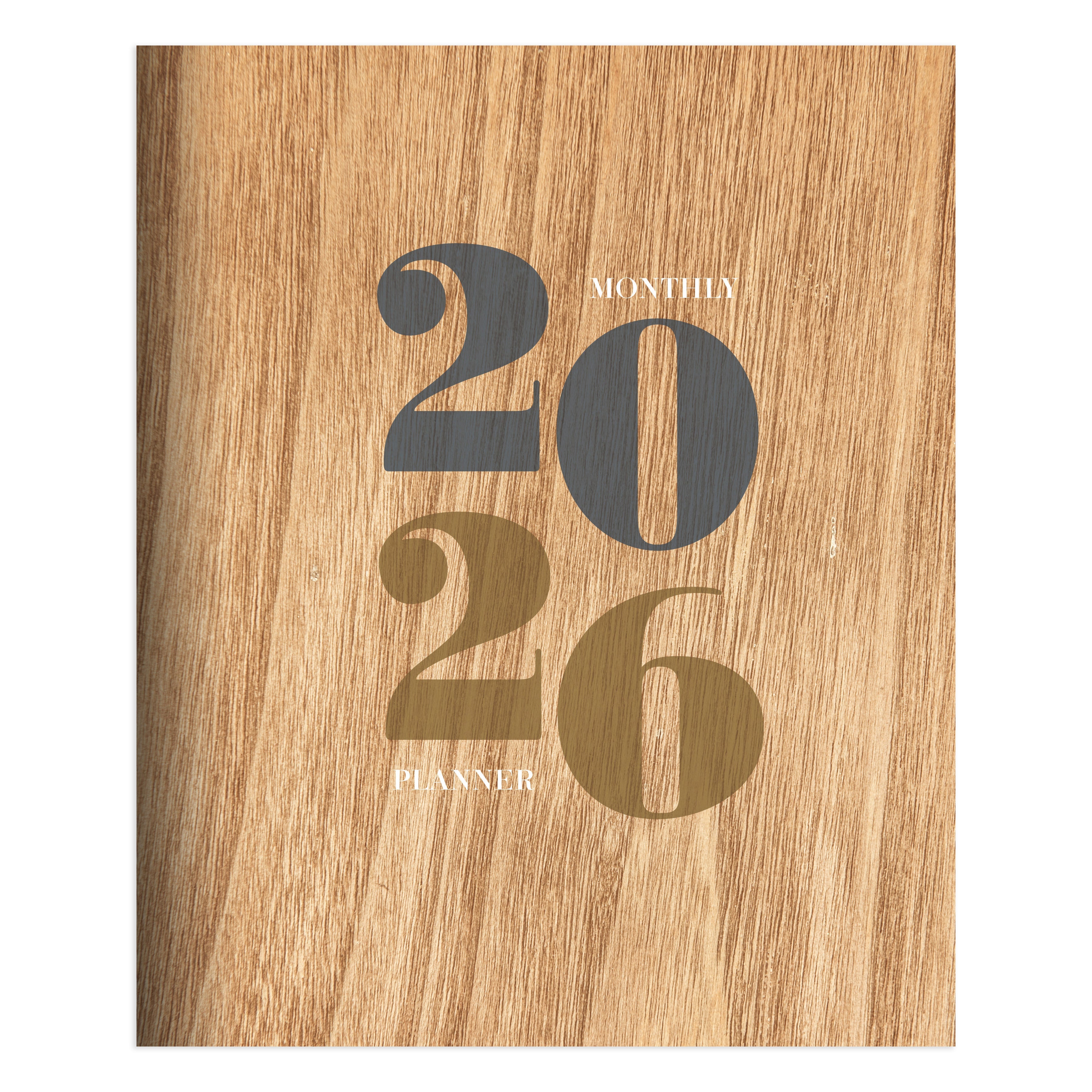 2026 Washed Oak - Large Monthly Diary/Planner