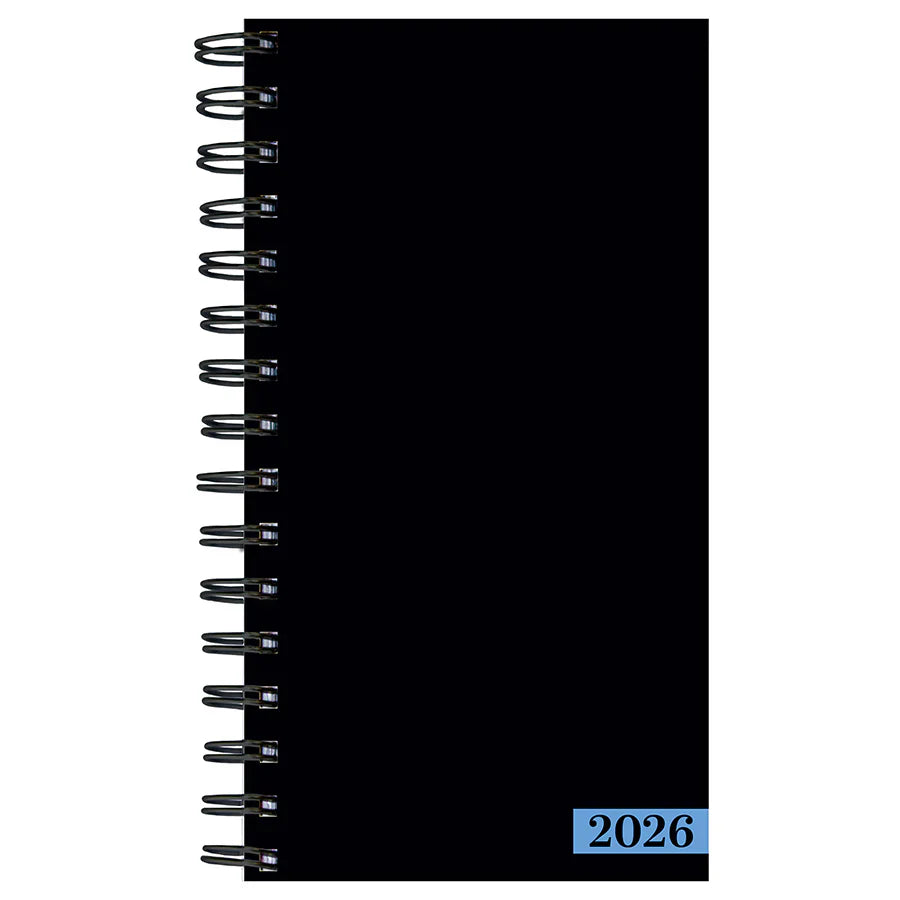2026 Black - Small Monthly & Weekly Pocket Diary/Planner