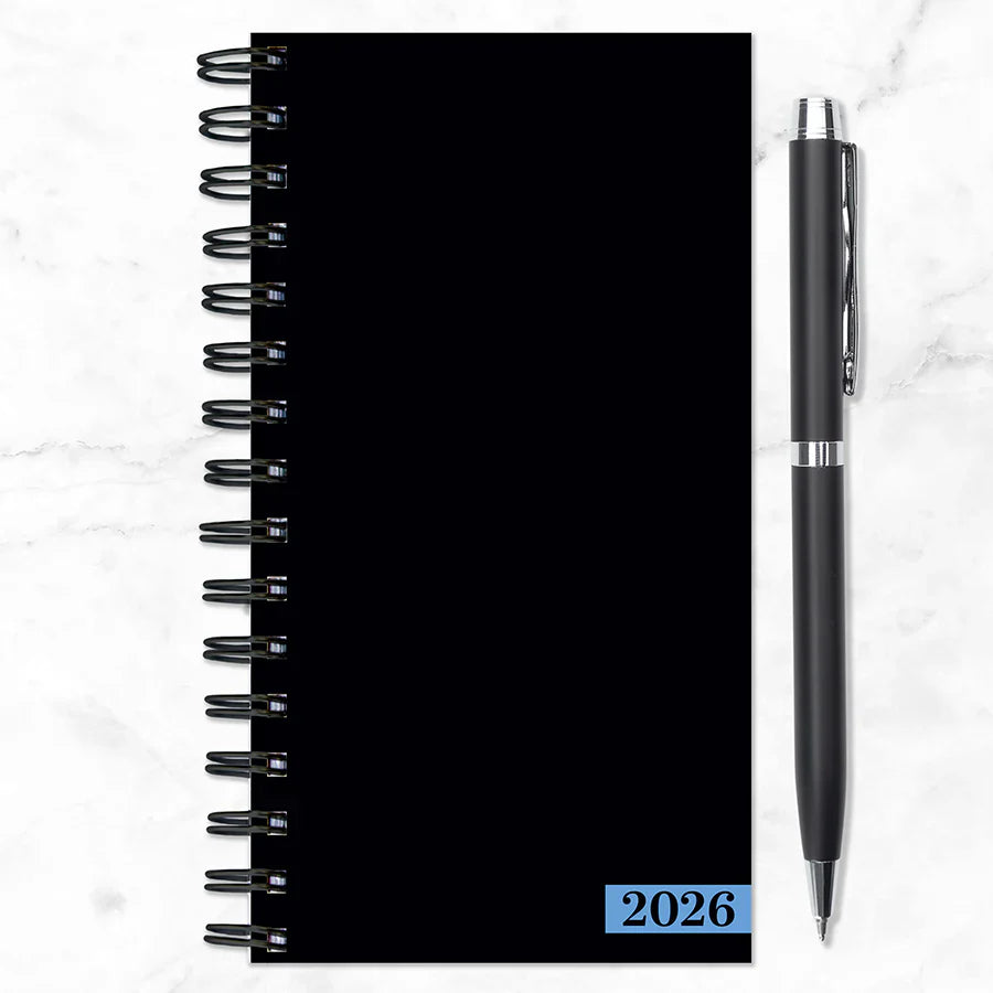 2026 Black - Small Monthly & Weekly Pocket Diary/Planner