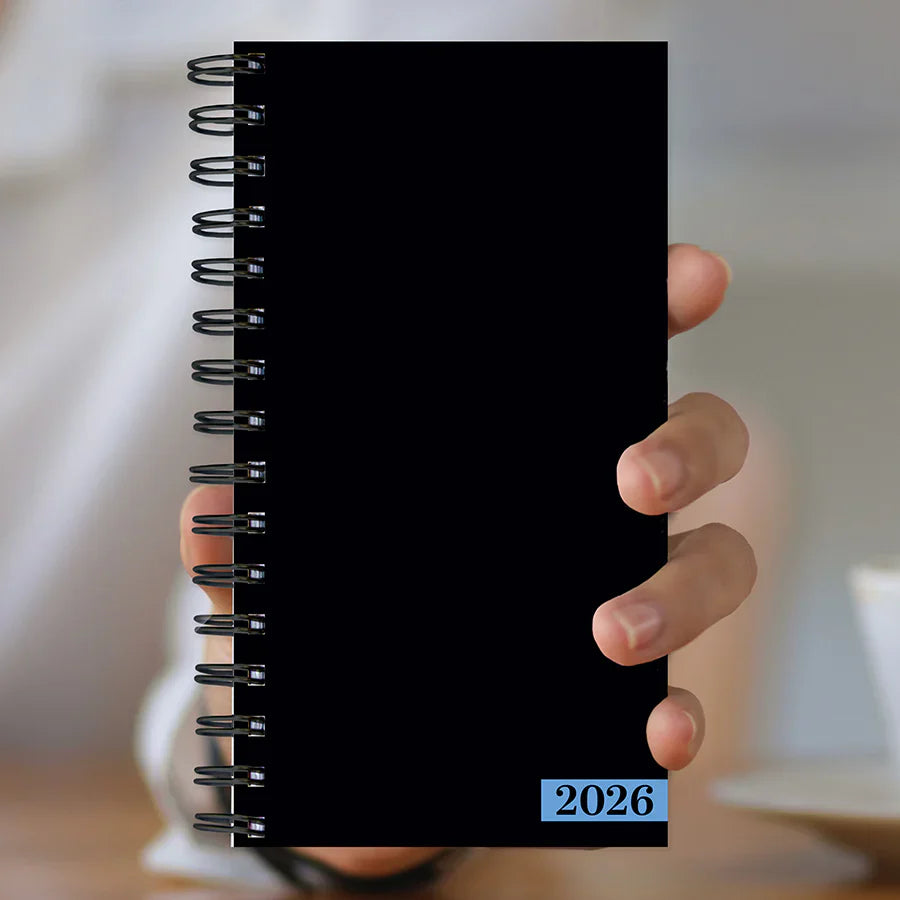 2026 Black - Small Monthly & Weekly Pocket Diary/Planner