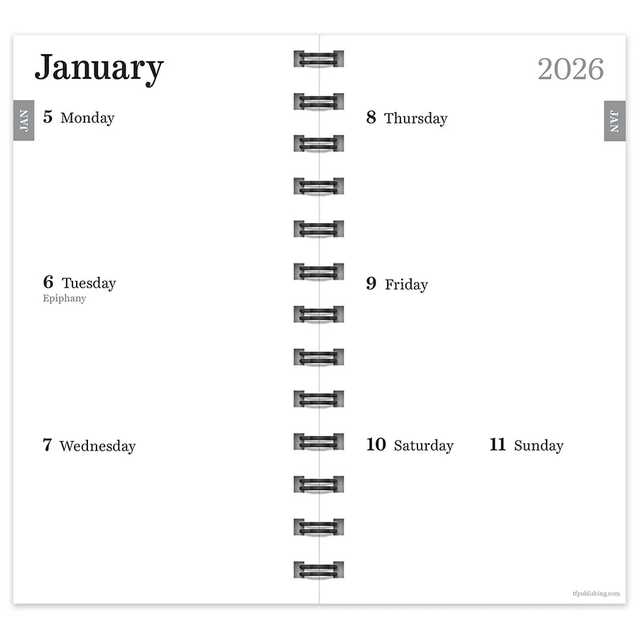2026 Black - Small Monthly & Weekly Pocket Diary/Planner
