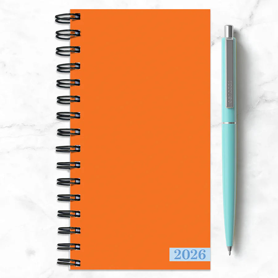 2026 Orange - Small Monthly & Weekly Pocket Diary/Planner
