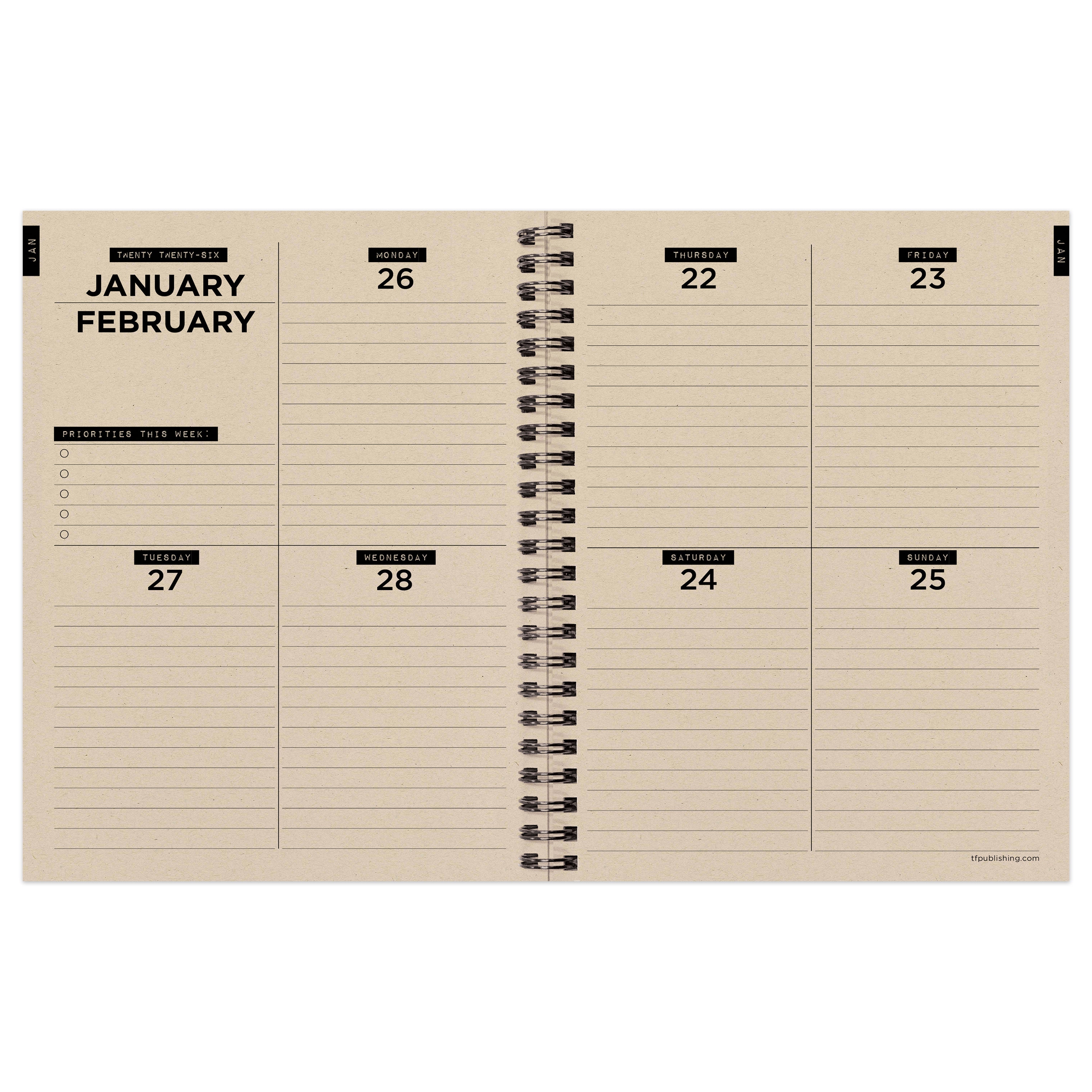 2026 Electric Red - Medium Monthly & Weekly Pocket Diary/Planner