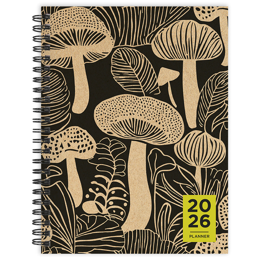 2026 Mushroom - Medium Monthly & Weekly Pocket Diary/Planner