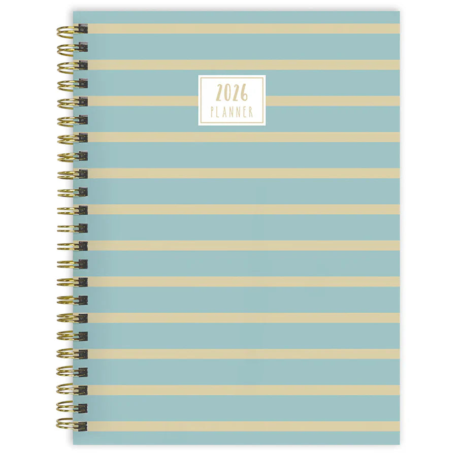 2026 Blue and Gold Lines - Medium Monthly & Weekly Pocket Diary/Planner