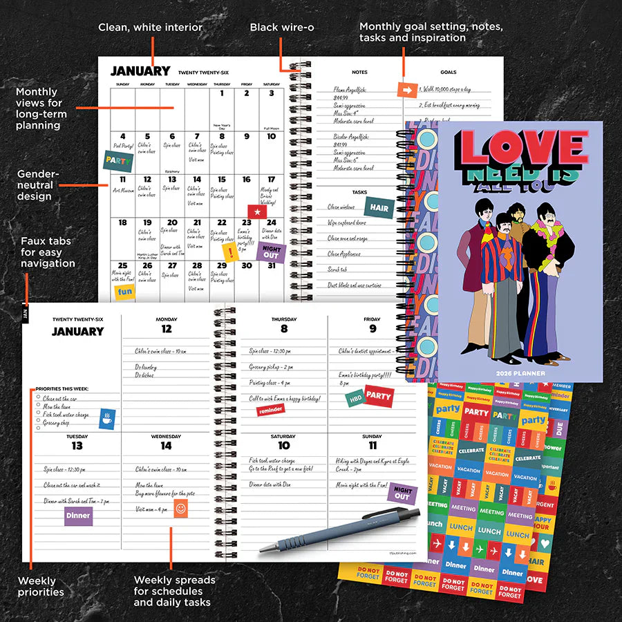 2026 All You Need is Love - Medium Monthly & Weekly Pocket Diary/Planner