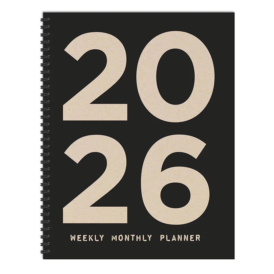 2026 Burnt Black - Large Monthly & Weekly Pocket Diary/Planner