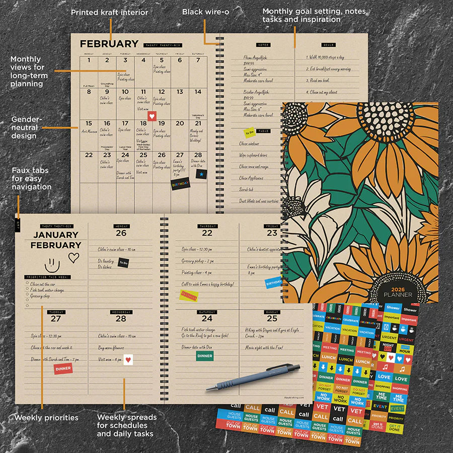 2026 Growing Helios - Large Monthly & Weekly Pocket Diary/Planner