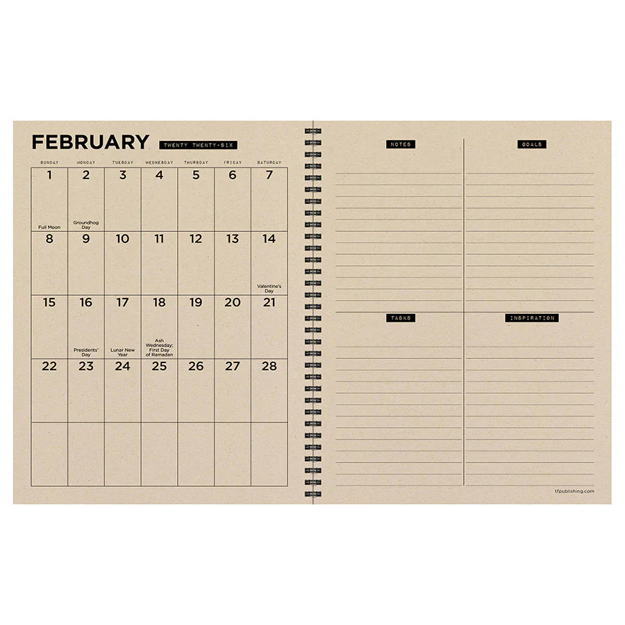 2026 Tree Rings - Large Monthly & Weekly Pocket Diary/Planner