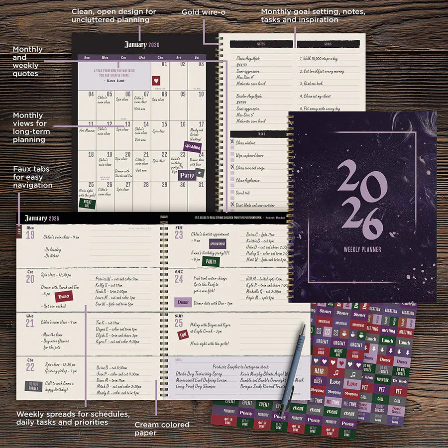 2026 Magic Year - Large Monthly & Weekly Pocket Diary/Planner