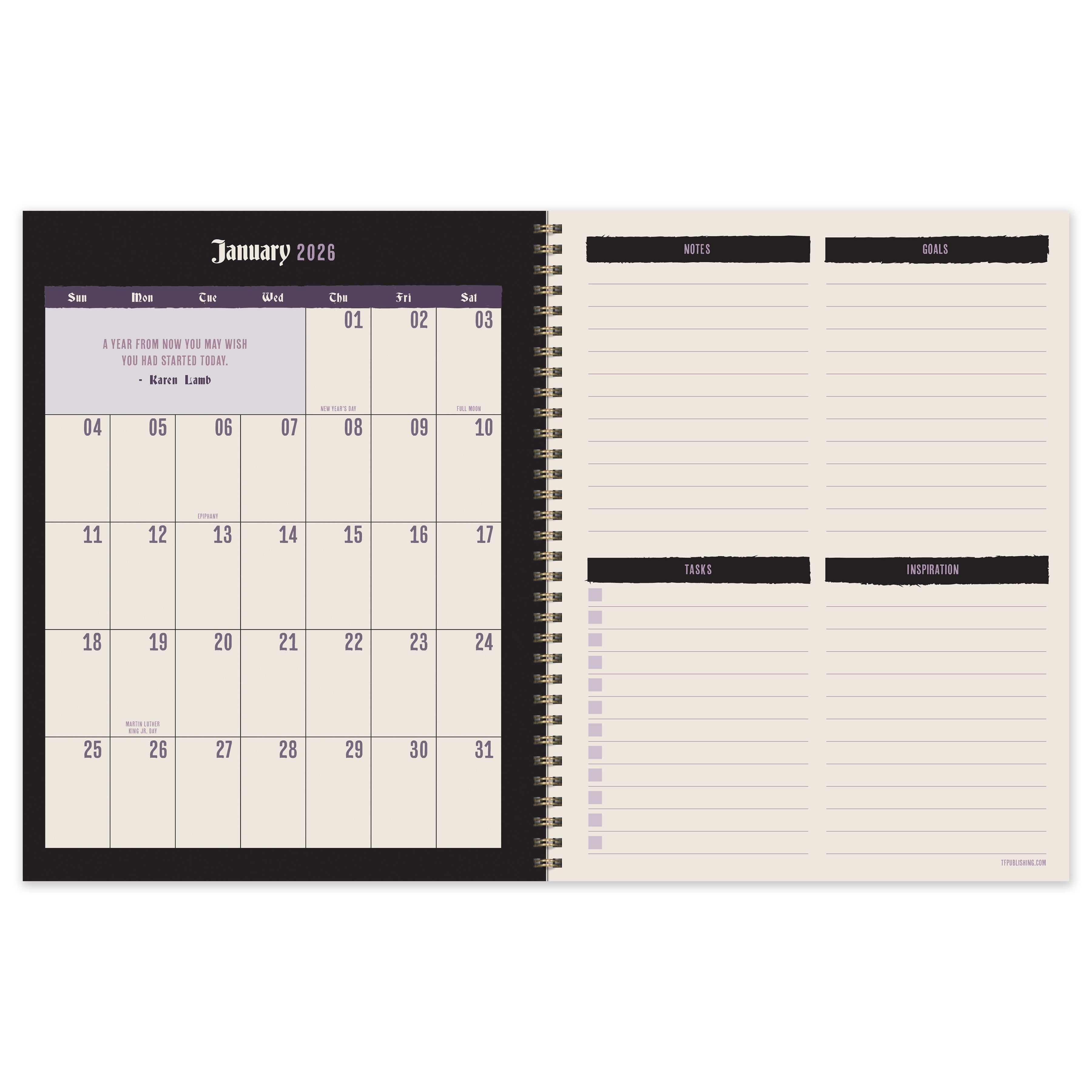 2026 Red Roses - Large Monthly & Weekly Pocket Diary/Planner
