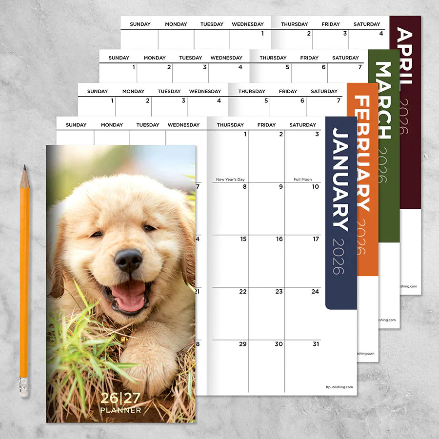 2026-2027 Dog - Small Monthly Pocket Diary/Planner
