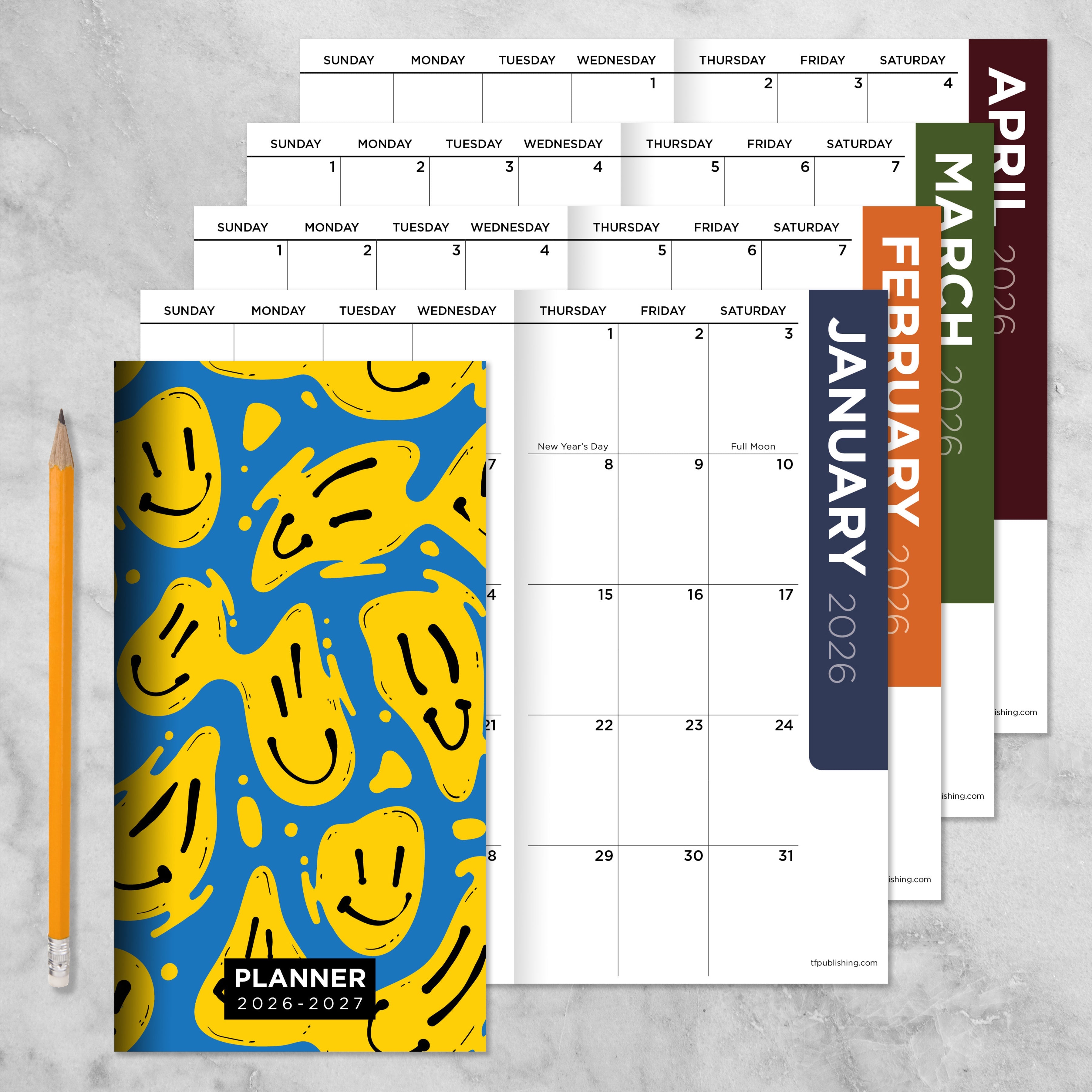 2026-2027 Smiley - Small Monthly Pocket Diary/Planner