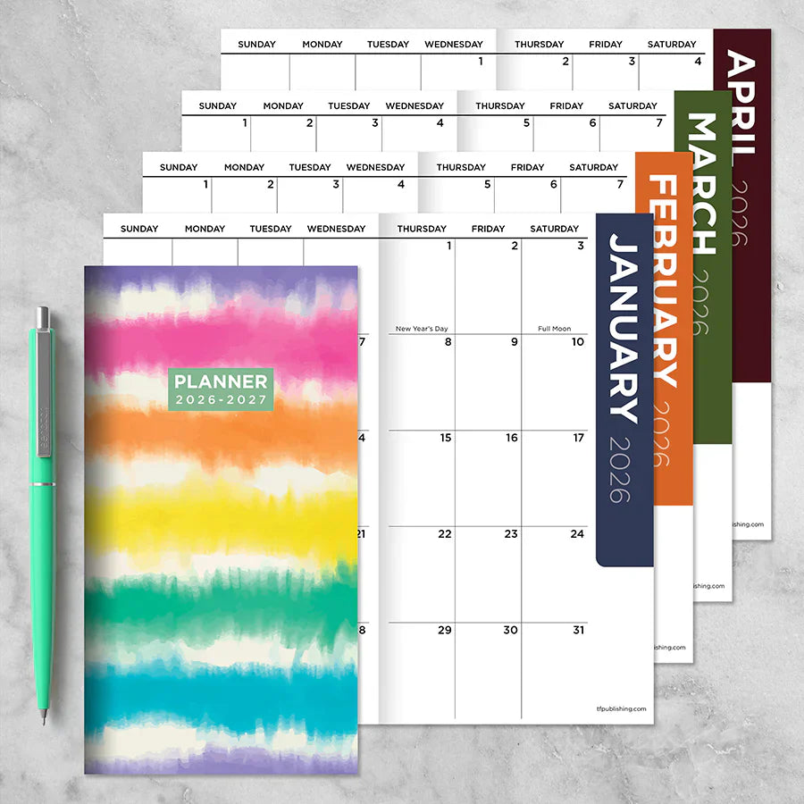 2026-2027 Tie Dye - Small Monthly Pocket Diary/Planner