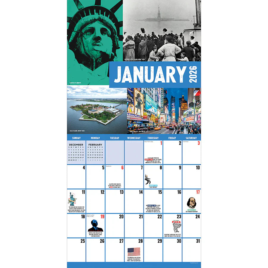 2026 HBD USA-250 Years! - Square Wall Calendar