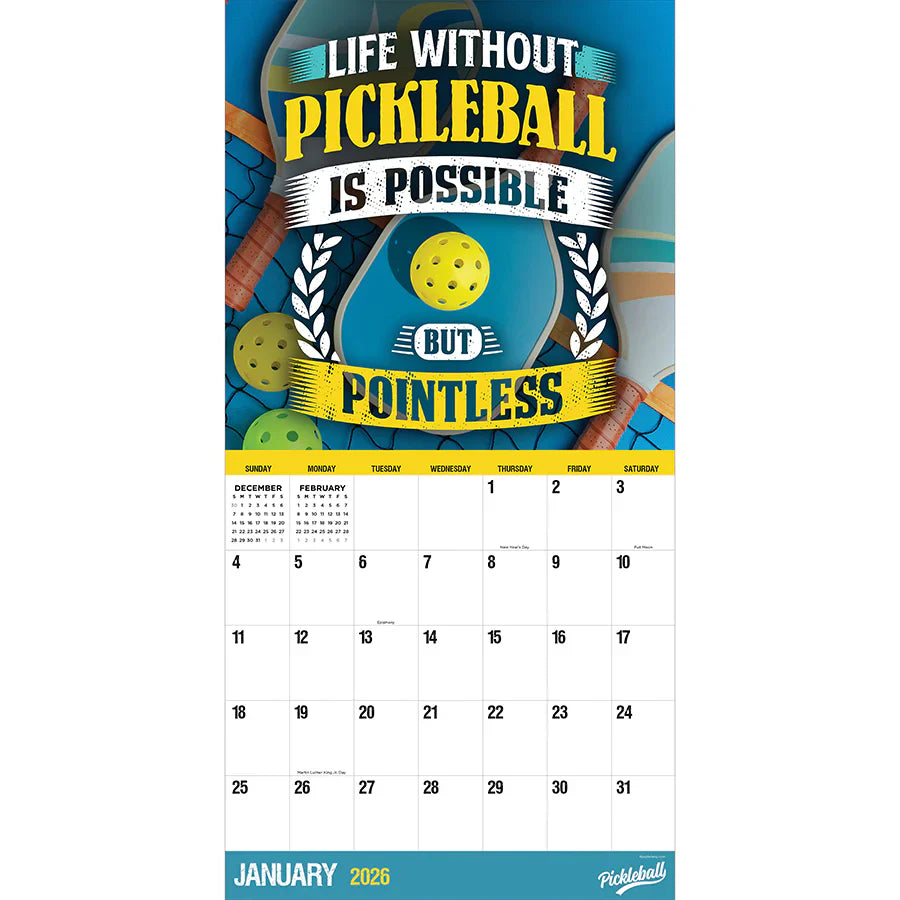2026 Pickleball is Life - Square Wall Calendar