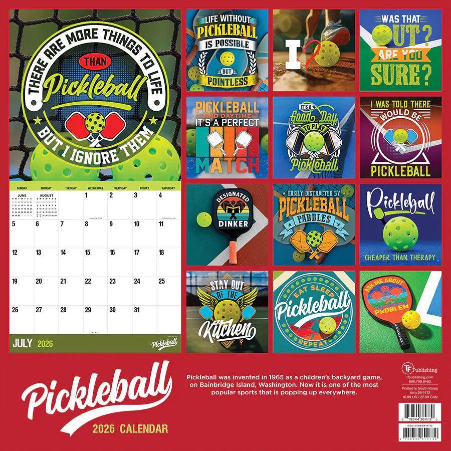 2026 Pickleball is Life - Square Wall Calendar