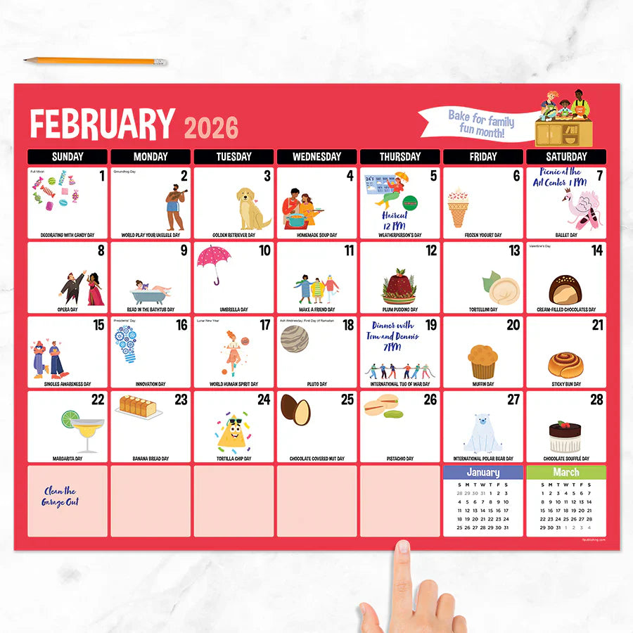 2026 Every Day's A Holiday - Large Monthly Desk Pad Blotter Calendar