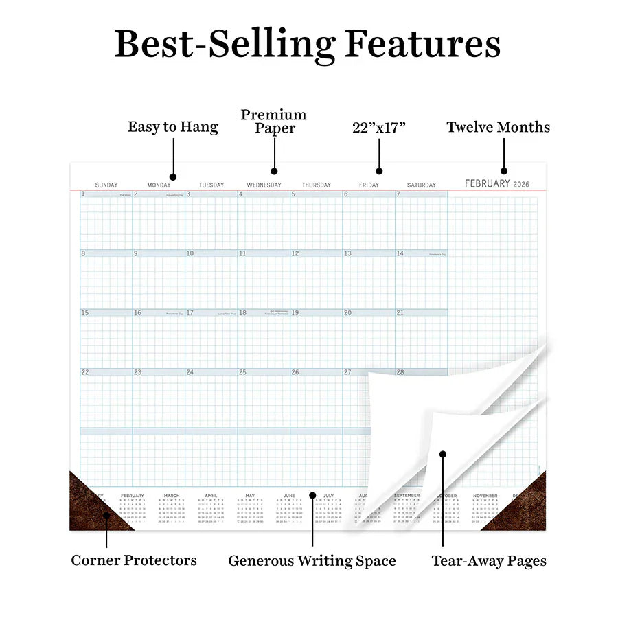 2026 Professional - Large Monthly Desk Pad Blotter Calendar