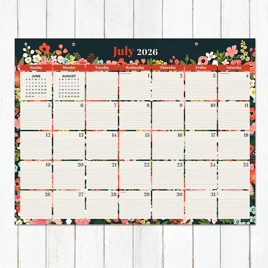 2026 Bountiful Blooms - Large Monthly Desk Pad Blotter Calendar
