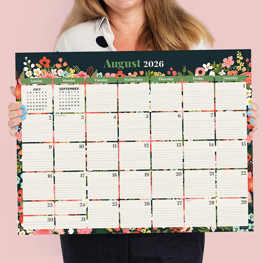 2026 Bountiful Blooms - Large Monthly Desk Pad Blotter Calendar