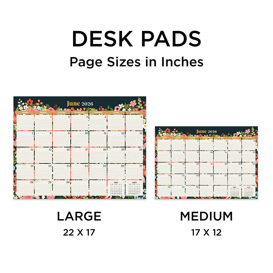2026 Bountiful Blooms - Large Monthly Desk Pad Blotter Calendar