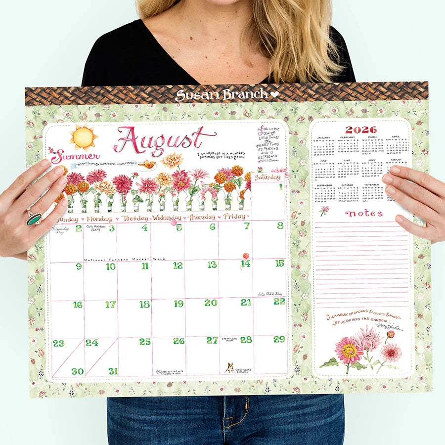 2026 Susan Branch - Large Monthly Desk Pad Blotter Calendar