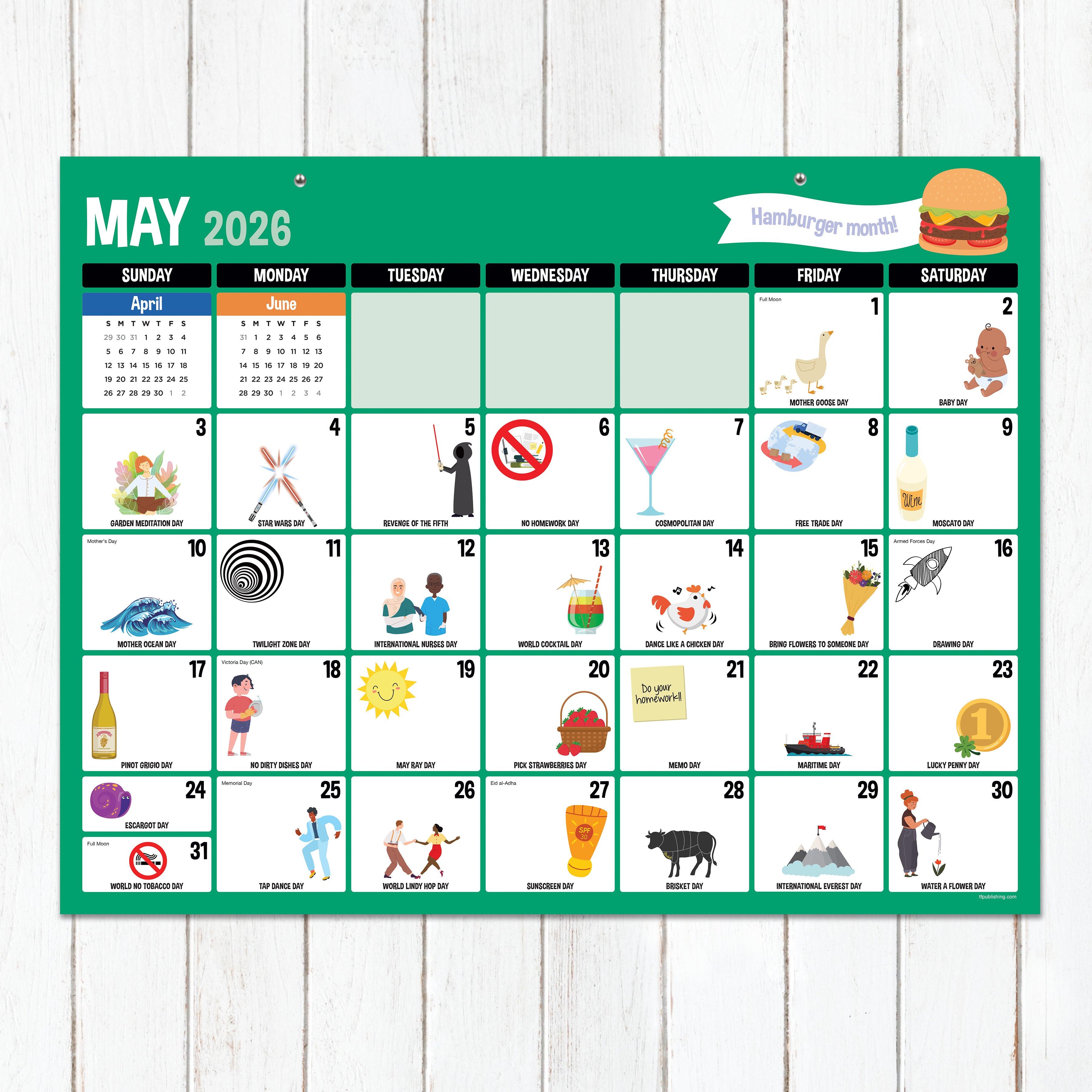 2026 Every Day's A Holiday - Medium Monthly Desk Pad Blotter Calendar