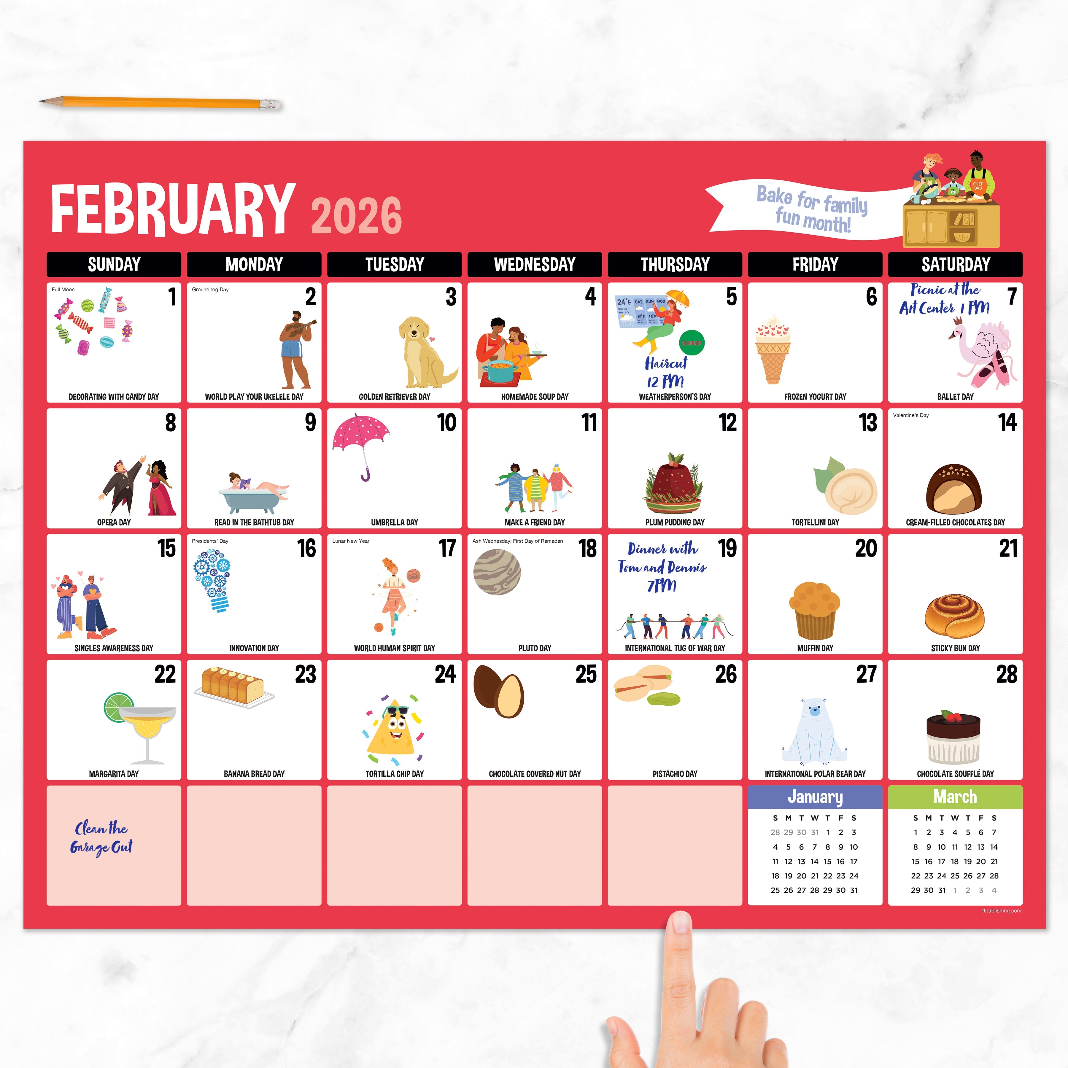 2026 Every Day's A Holiday - Medium Monthly Desk Pad Blotter Calendar