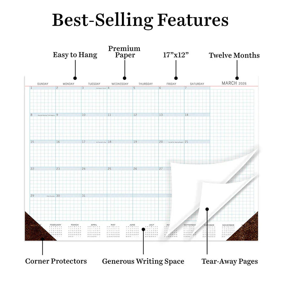 2026 Professional - Medium Monthly Desk Pad Blotter Calendar