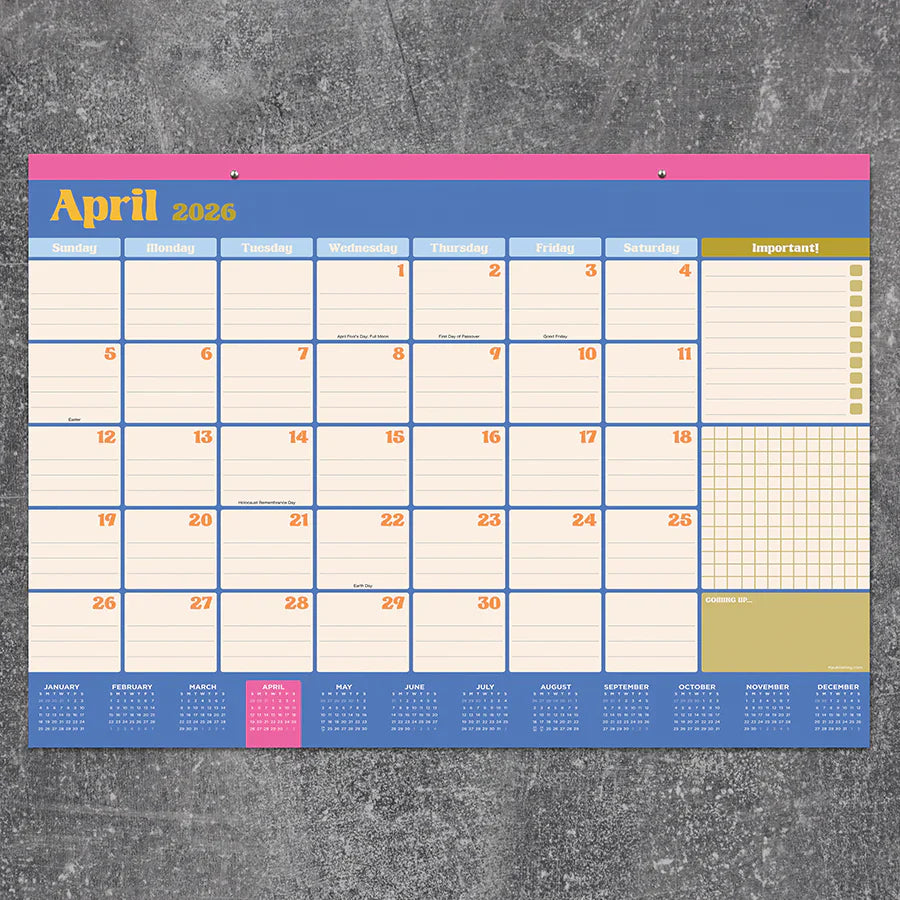 2026 Sherbet - Medium Monthly Desk Pad Blotter Calendar