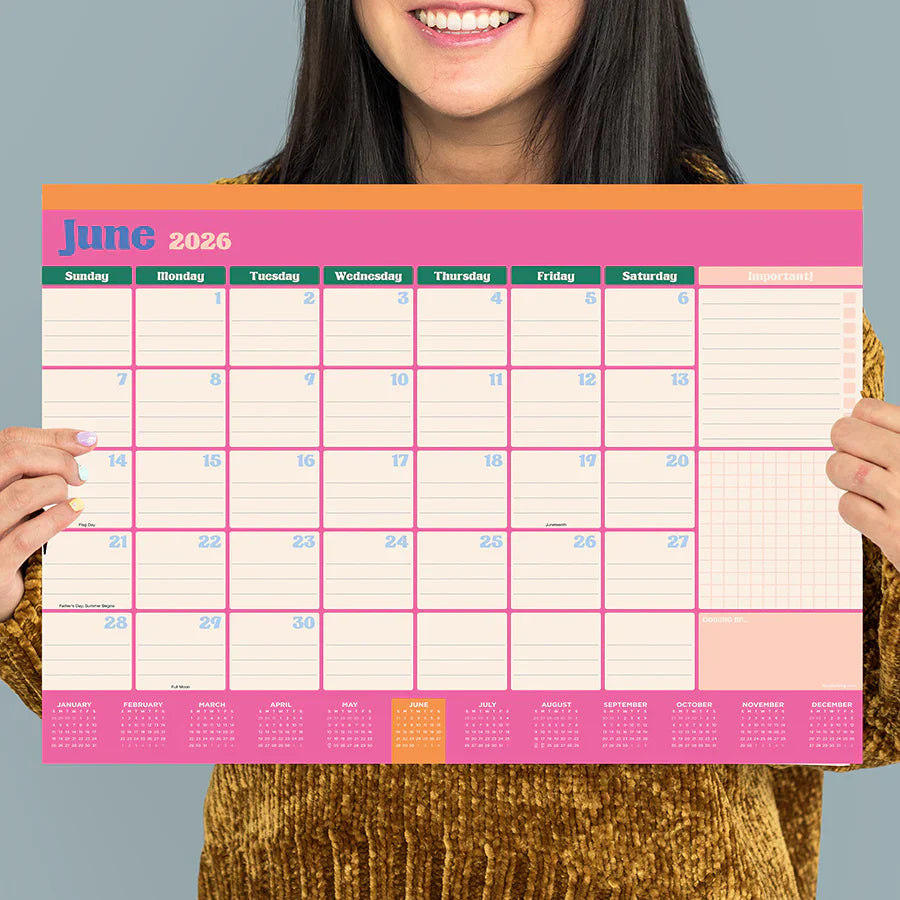 2026 Sherbet - Medium Monthly Desk Pad Blotter Calendar