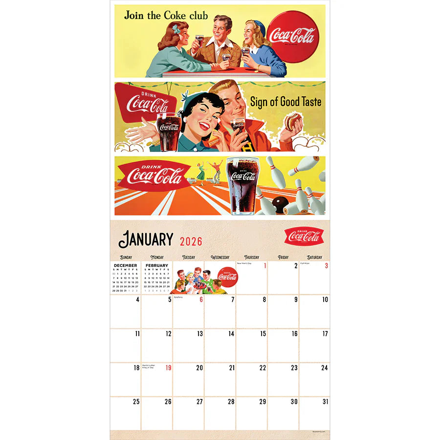 2026 Coke: Vintage Nostalgia - Square Wall Calendar