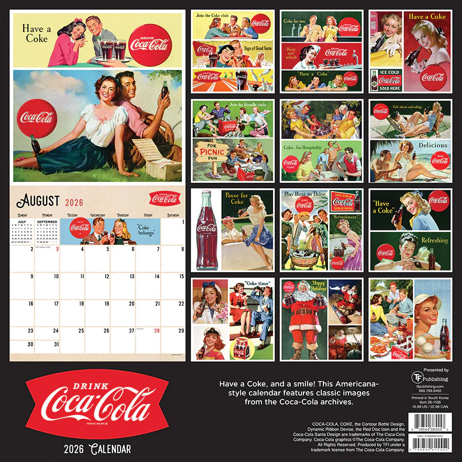 2026 Coke: Vintage Nostalgia - Square Wall Calendar